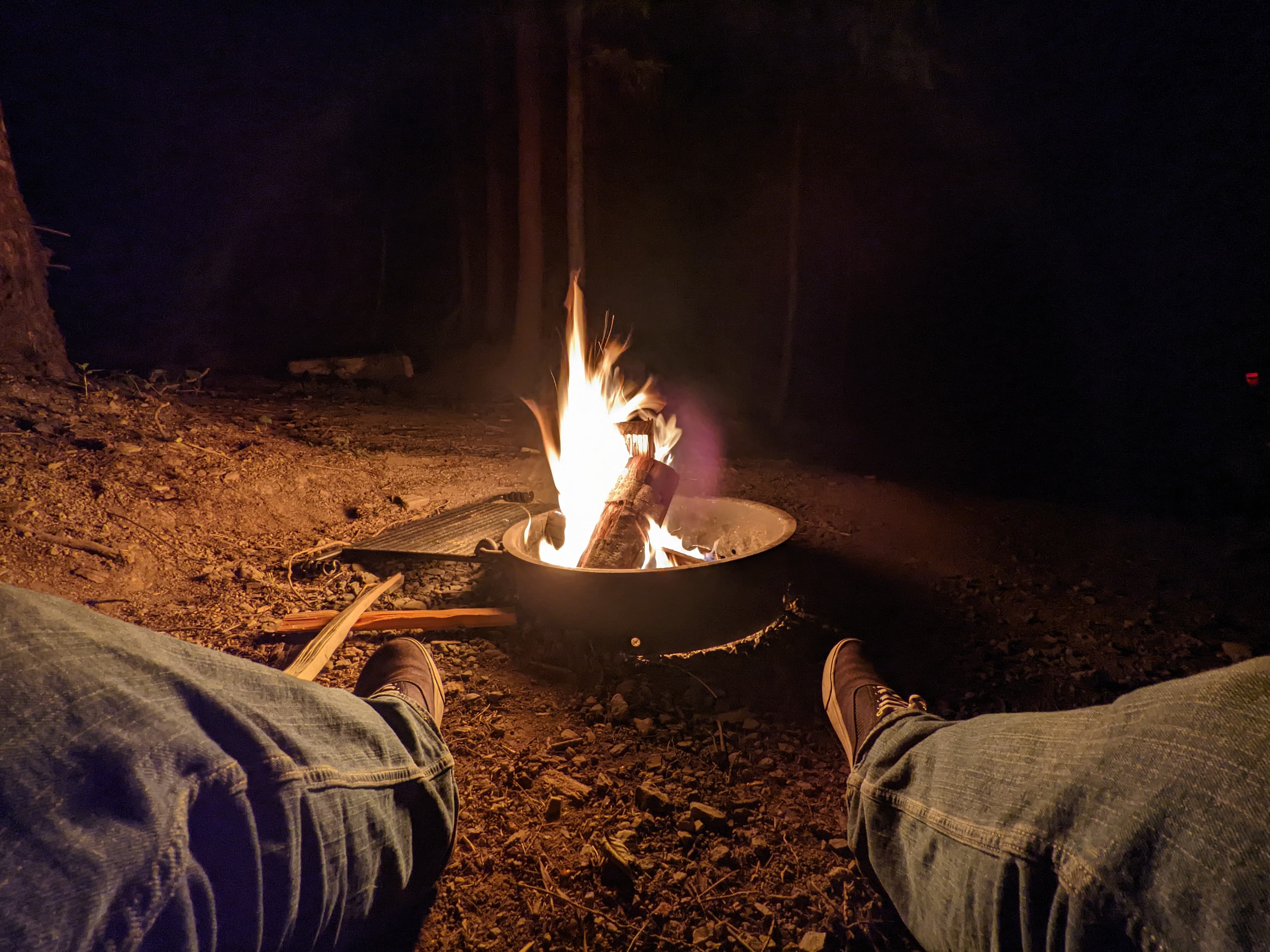 Camping by the fire